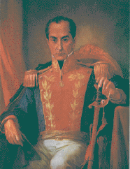 Simón Bolívar, en un óleo de Ricardo Acevedo Bernal, Quinta de Bolívar, Bogotá