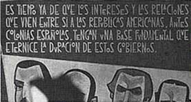 La famosa frase de Bolívar, en su Convocatoria a los Estados hispanoamericanos al Congreso de Panamá