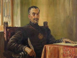 El Inca Garcilaso de la Vega escribiendo los Comentarios Reales (1933), obra de Francisco González Gamarra. Biblioteca del Club Nacional (Lima).