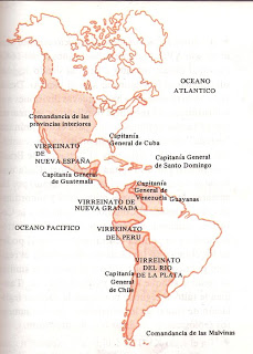 Los virreinatos de la América hispana tras las reformas borbónicas (siglo XVIII).