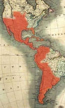 America hispana mapa indiano pequeño