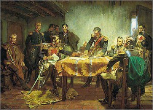 Capitulación de Ayacucho, óleo de Daniel Hernández (1924). Museo del Banco Central de Reserva del Perú.