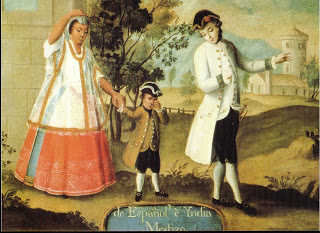 Respresentación del mestizaje en Nueva España, según un cuadro de finales del siglo XVIII; de autor desconocido.