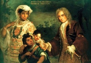 Representación del mestizaje en un óleo de Juan Rodríguez Juárez (1720). La América indo-española es peculiar en que la mayoría de su población desciende de españoles, indígenas o una mezcla de ambos.