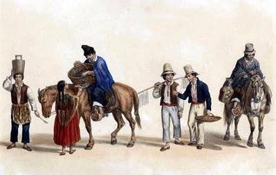 Infografía dnde se muestran algunos oficios comerciales desempeñados por mestizos durante la época virreinal.