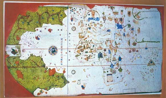 Carta de navegación, Juan de la Cosa, 1500. Biblioteca Luis Ángel Arango. Reproducción facsimilar, el original reposa en el Instituto Geográfico del Ejército, Madrid (España).