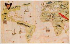 Mapa de 1526 que ya refleja las exploraciones en tiempos de Carlos V.