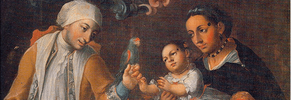 Representación del mestizaje en un óleo del pintor poblano José Joaquín Magón, de finales del siglo XVIII (detalle).